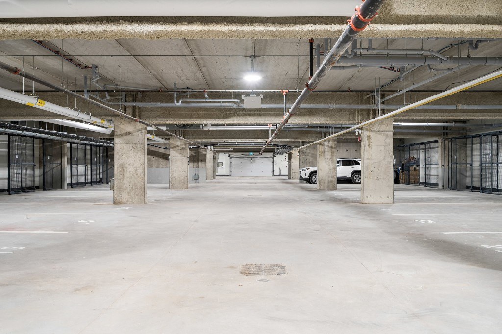 Underground heated parking garage at X Creemore Condos